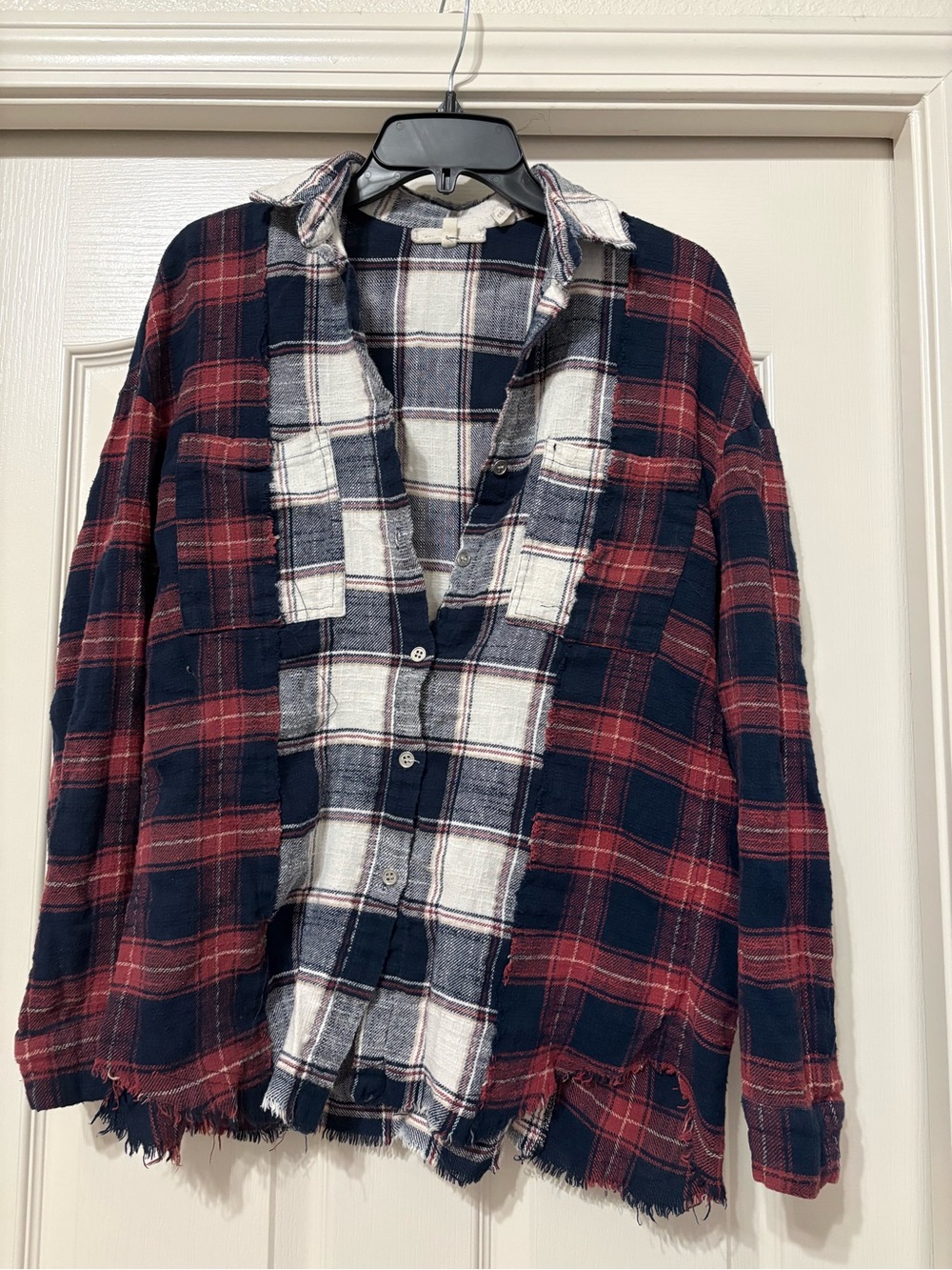 Gilded Intent Red Navy Plaid Button-Down Shirt